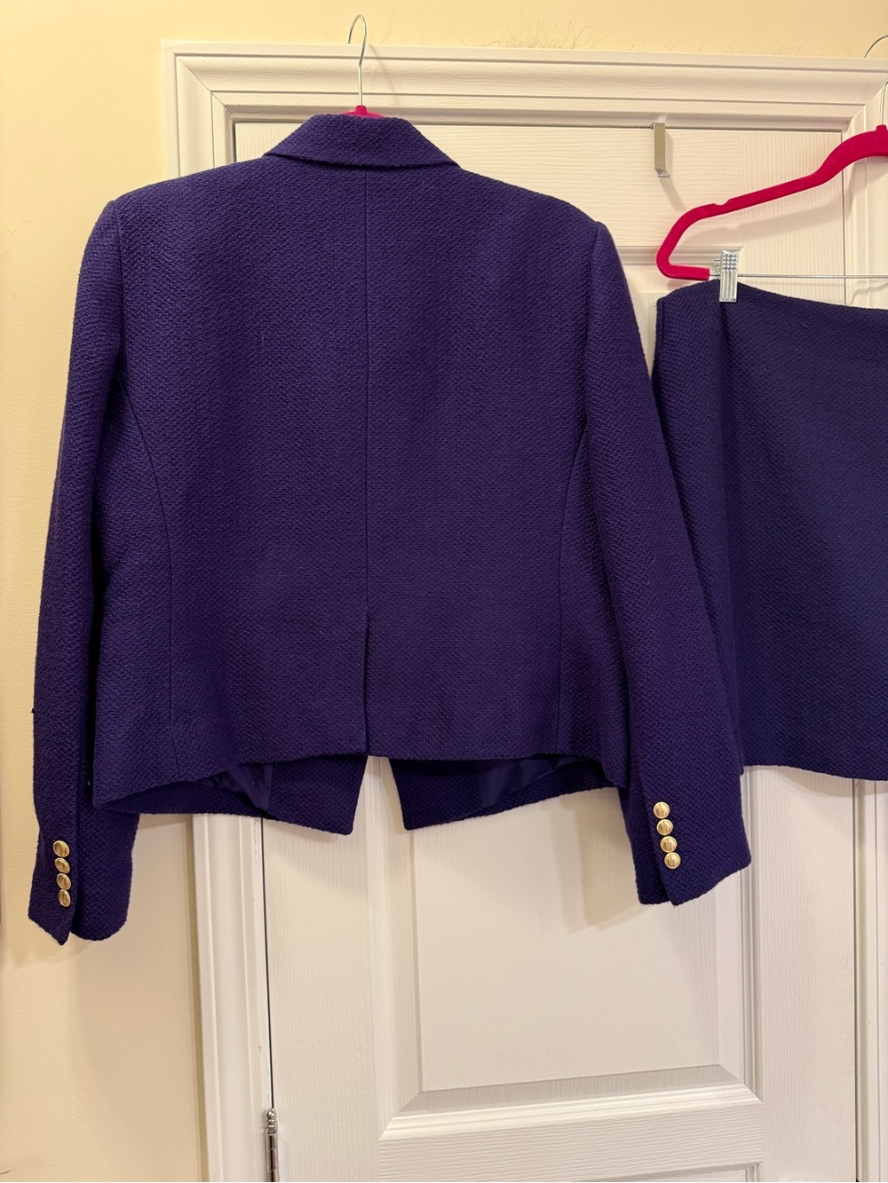 NWT Ann Taylor Deep Purple Textured Blazer & Skirt Set - Picture 7 of 11